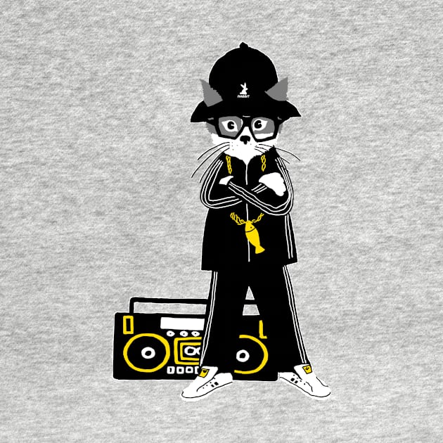 80"s hip hop cat by yumiyoshi4